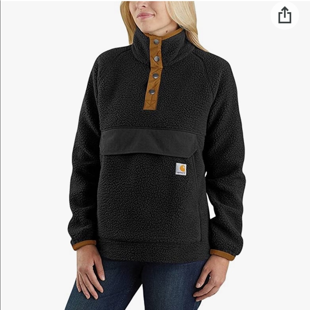 NWOT Carhartt Women's Relaxed Fit 1/4 Snap Front Fleece Work Pullover